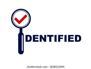 People search and identification concept with magnifying glass vector simple logo or icon.