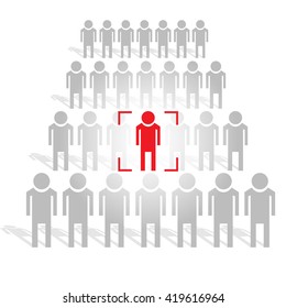 People search industry. Human resources management, Vector illustration