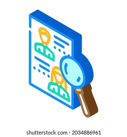 people search isometric icon vector. people search sign. isolated symbol illustration