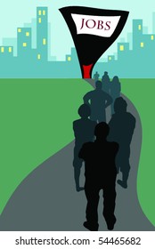 people in search of a job vector