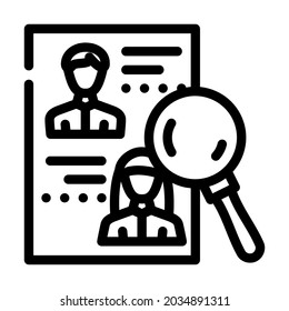 people search line icon vector. people search sign. isolated contour symbol black illustration