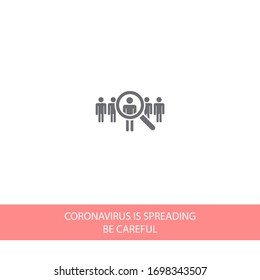 personas Buscar icono vectorial . Diseño plano Lorem Ipsum