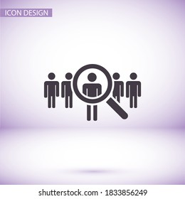 Menschen Suche Vektorsymbol . Lorem Ipsum-Flachdesign 