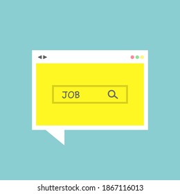 People searching for a new job. Job search concept on blue background. Vector illustration