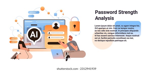 people secure and protecting personal data with ai bot helper password strength analysis artificial intelligence tech concept