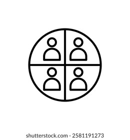 People segmentation icon Thin line art isolated