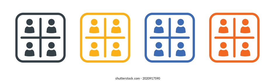 People Segmentation Icon Vector Illustration