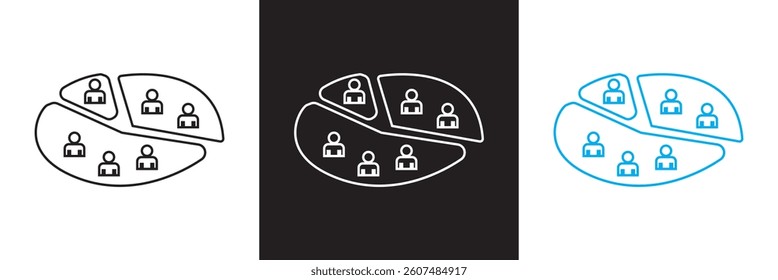 People segmentation icon. Vector  for websites, mobile interfaces, presentations,  banner, visual branding etc. Vector illustration. isolated on white and black background. EPS 10