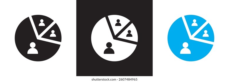 People segmentation icon. Vector  for websites, mobile interfaces, presentations,  banner, visual branding etc. Vector illustration. isolated on white and black background. EPS 10