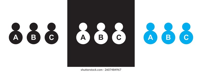 People segmentation icon. Vector  for websites, mobile interfaces, presentations,  banner, visual branding etc. Vector illustration. isolated on white and black background. EPS 10