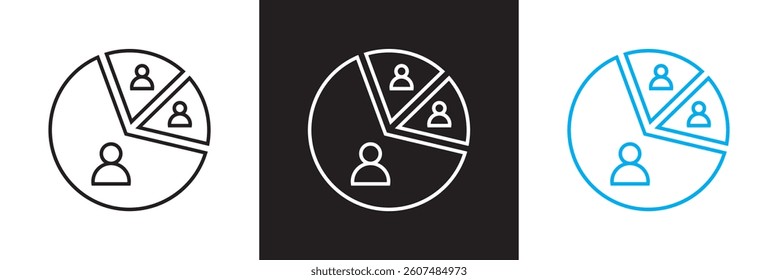 People segmentation icon. Vector  for websites, mobile interfaces, presentations,  banner, visual branding etc. Vector illustration. isolated on white and black background. EPS 10