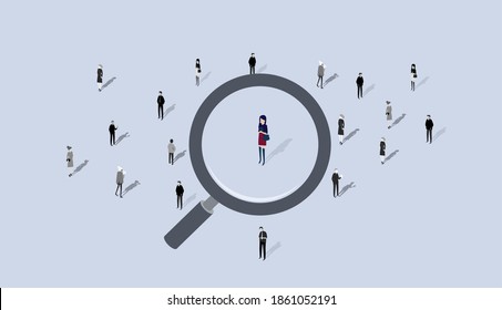 segmentación de personas, equipo de subcontratación o grupo. Carrera de adquisiciones.