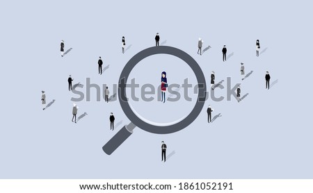 People segmentation, outsourcing team or group. Acquisition business career.