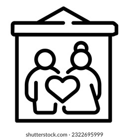 People self isolation icon outline vector. Home quarantine. House work