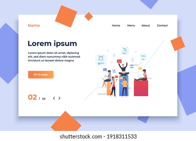 Gente enviando mensajes usando gadgets y celebrando el éxito. Red, intercambio de información, concepto de gadget. La ilustración vectorial puede utilizarse para temas como negocios, tecnología, comunicación