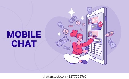People sending and receiving banknotes. Modern business can be transfer money online to anywhere. Banking, Finance app and e-payment. Pay by credit card via electronic wallet wirelessly. vector 