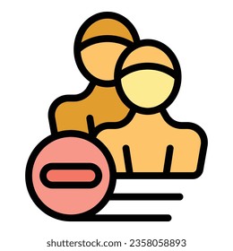 People service icon outline vector. Computer account. Bin page color flat