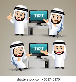 People Set - Arab Businessmen at computer