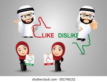 People Set - Arab Businesspeople like. dislike