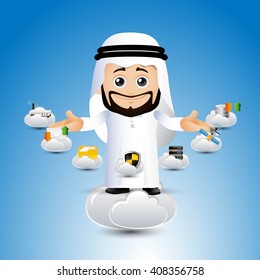 People Set - Arab  -Cute cloud computing businessman