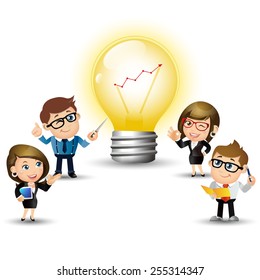 People Set - Business - Bulb Chart