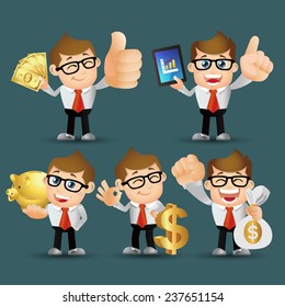 People Set - Business - Businessman. finance set. Gold