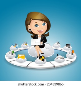 People Set - Business - Internet security. key. Women
