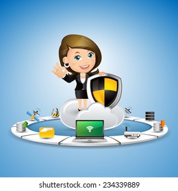 People Set - Business - Internet security. key. Women