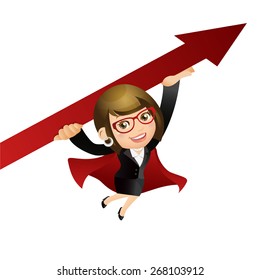 People Set - Business - Super businesswoman. Up