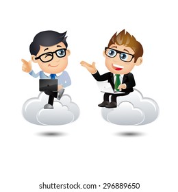 People Set - Cloud computing - Businessman communication