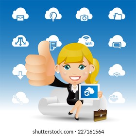 People Set - Cloud computing -Women on the cloud