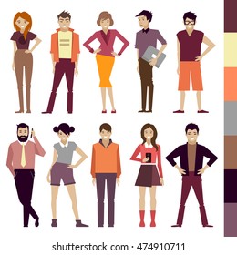 people. set. colorful. vector illustration.