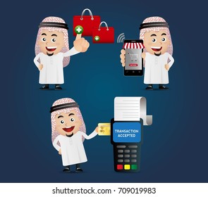 People Set - E-shopping. Mobil payments