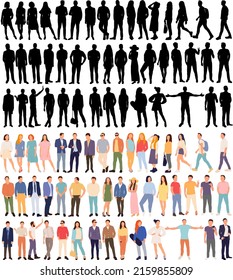 personas ambientadas en diseño plano aislado, vector