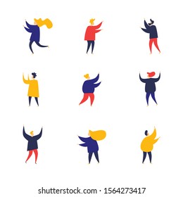 People set. Flat style vector illustration.