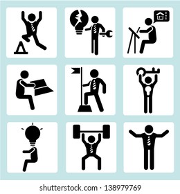 people set of human resource concept icons and business management concept