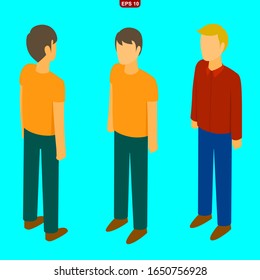 Menschen setzen Symbole als Stockillustration für Vektorillustrationen ein