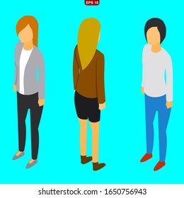 People set icons stock vector illustration