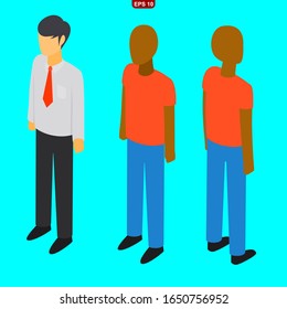 People set icons stock vector illustration