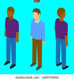 People set icons stock vector illustration
