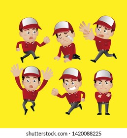 People Set. Profession. Delivery person set 
