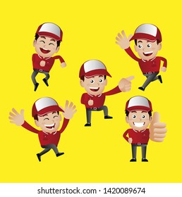 People Set. Profession. Delivery person set 