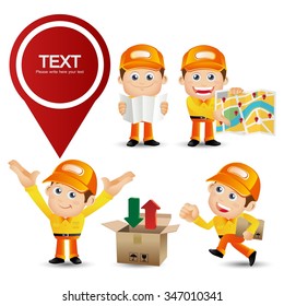 People Set - Profession - Delivery person set