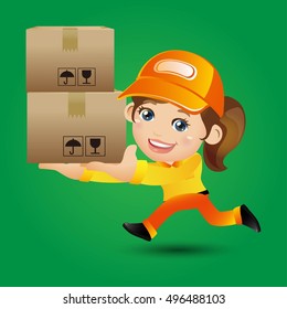 People Set - Profession - Delivery person set 