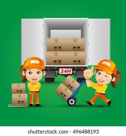 People Set - Profession - Delivery person set 