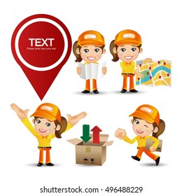 People Set - Profession - Delivery person set 