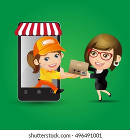 People Set - Profession - Delivery person set 