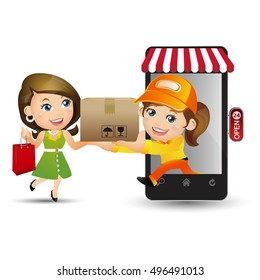 People Set - Profession - Delivery person set 