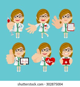 People Set - Profession - Doctor in different poses