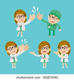 People Set - Profession - Doctor in different poses